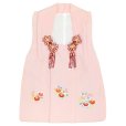 画像2: 【アウトレット 美品】 被布 単品 七五三 3歳 女の子 表地正絹 友禅 被布コート【ピンク、橘と桐】 (2)