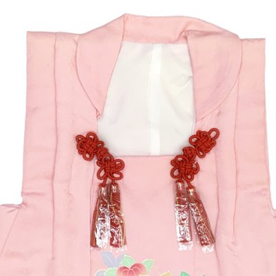 画像4: 【アウトレット 美品】 被布 単品 七五三 3歳 女の子 表地正絹 友禅 被布コート【ピンク、橘に紅葉】