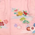 画像5: 【アウトレット 美品】 被布 単品 七五三 3歳 女の子 表地正絹 友禅 被布コート【ピンク、橘に紅葉】 (5)