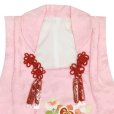 画像4: 被布コート 単品 七五三 3歳 女の子 表地正絹 友禅 被布着【ピンク、橘橘と松・紅葉】 (4)