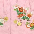 画像5: 被布コート 単品 七五三 3歳 女の子 表地正絹 友禅 被布着【ピンク、橘橘と松・紅葉】 (5)