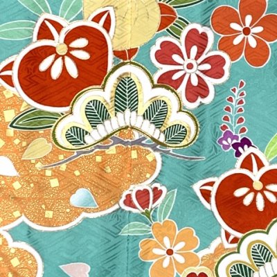 画像6: 七五三 7歳 大きめ 女の子 着物 正絹 ハーフ成人式 小学生 振袖 子供 長襦袢付き 高級 大四つ身 比翼仕立て  購入【浅葱色、橘】