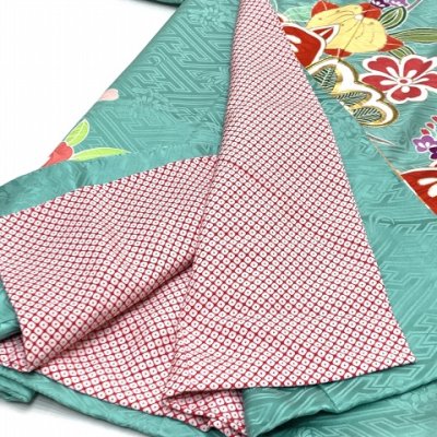 画像7: 七五三 7歳 大きめ 女の子 着物 正絹 ハーフ成人式 小学生 振袖 子供 長襦袢付き 高級 大四つ身 比翼仕立て  購入【浅葱色、橘】