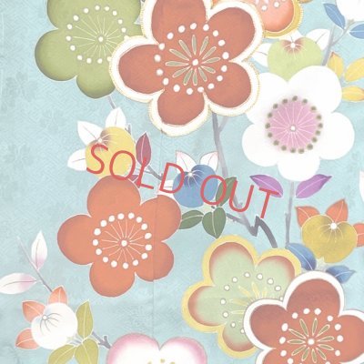 画像3: ジュニア振袖セット 正絹 友禅 絵羽柄の振袖 比翼仕立て 140サイズ 正絹袋帯 その他小物6点セット 成人式 お正月 十三詣りに【水色、桜】
