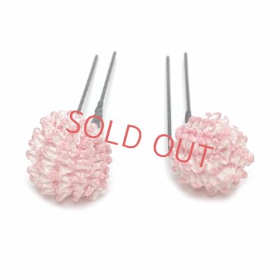 画像4: 七五三 こども髪飾り  摘み花 3点セット【パステル系、桃ボンボン】