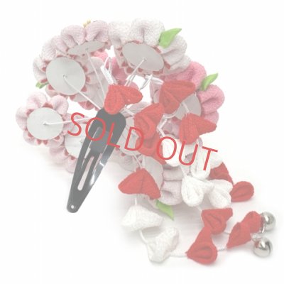 画像3: 七五三 髪飾り 子供髪飾り パッチン留め 摘み花髪飾り【紅白、花爛漫】