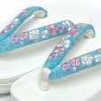 画像6: 【訳あり】 七五三 ７歳 女の子 草履バッグセット 表地正絹 刺繍入りバッグ 三枚芯の子供草履(21cm) セット【水色、梅】