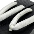 画像2: レディース下駄 浴衣向け  黒焼の桐下駄 ハイヒールタイプ フリーサイズ【銀灰、麻の葉】 (2)