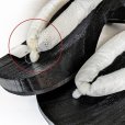 画像4: 【訳あり】 レディース下駄 浴衣向け  黒焼の桐下駄 フリーサイズ【銀灰、麻の葉】 (4)