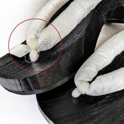画像4: 【訳あり】 レディース下駄 浴衣向け  黒焼の桐下駄 フリーサイズ【銀灰、麻の葉】