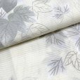 画像3: 洗える着物 絽 駒絽 小紋 夏物 夏きもの レディース Lサイズ【生成り、葡萄の葉】 (3)