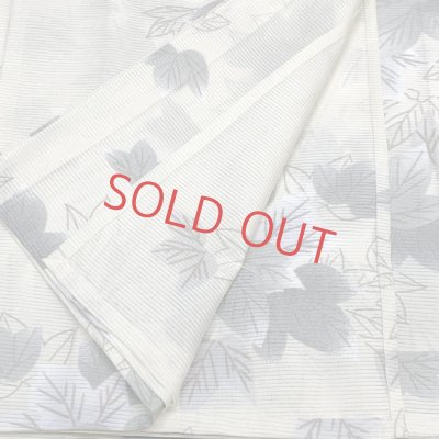 画像4: 洗える着物 絽 駒絽 小紋 夏物 夏きもの レディース Lサイズ【生成り、葡萄の葉】