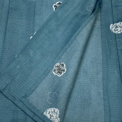 画像4: 洗える着物 絽 駒絽 小紋 夏物 着物 夏きもの レディース Lサイズ【青緑、桜】
