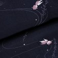 画像3: 洗える着物 絽 駒絽 小紋 夏物 着物 夏きもの レディース Lサイズ【黒紺系、金魚】 (3)