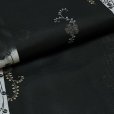 画像3: 洗える着物 絽 駒絽 小紋 夏物 夏きもの レディース Mサイズ【黒地、小花と萩】 (3)