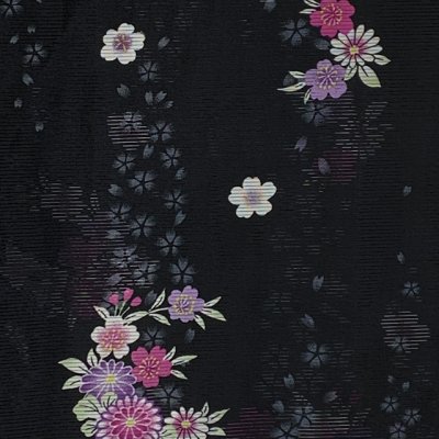 画像2: 洗える着物 絽 駒絽 小紋 夏物 着物 夏きもの レディース Mサイズ【黒地、菊花輪】