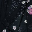 画像4: 洗える着物 絽 駒絽 小紋 夏物 着物 夏きもの レディース Mサイズ【黒地、菊花輪】 (4)