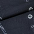 画像3: 夏の二部式着物 洗える着物 絽 小紋柄の着物 Lサイズ【黒紺系、菊小花】 (3)