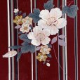 画像3: 綿麻浴衣 レディース XLサイズ 高身長向け 大きめサイズ ゆかた【エンジ、桜】 (3)