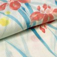 画像4: 綿麻浴衣 レディース XLサイズ 高身長向け 大きめサイズ ゆかた【生成り、菖蒲】 (4)