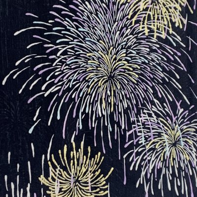 画像3: 綿麻浴衣 レディース XLサイズ 高身長向け 大きめサイズ ゆかた【紺地、花火】