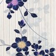 画像3: 綿麻浴衣 レディース XLサイズ 高身長向け 大きめサイズ ゆかた【白ｘベージュ系、鉄線】 (3)