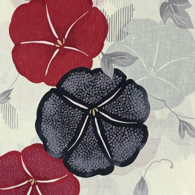 画像3: 綿麻浴衣 レディース XLサイズ 高身長向け 大きめサイズ ゆかた【生成り、朝顔】