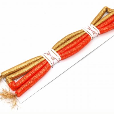 画像5: 七五三 結び帯 箱せこセット 金襴生地 ペアセット 7歳用(大寸)、5歳用(中寸)合繊【水色、桜と梅】