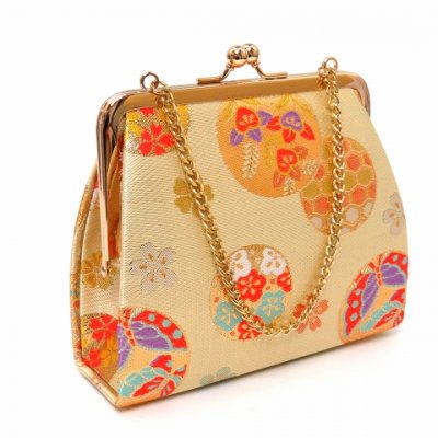 画像3: 七五三 結び帯 箱せこセット 金襴生地 ペアセット 7歳用(大寸)、5歳用(中寸)、3歳用(小寸) 合繊【シャンパンゴールド、家紋】