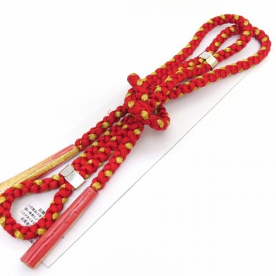 画像5: 七五三 結び帯 箱せこセット 金襴生地 ペアセット 7歳用(大寸)、5歳用(中寸)、3歳用(小寸) 合繊【シャンパンゴールド、家紋】