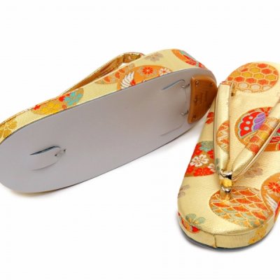 画像7: 七五三 結び帯 箱せこセット 金襴生地 ペアセット 7歳用(大寸)、5歳用(中寸)、3歳用(小寸) 合繊【シャンパンゴールド、家紋】