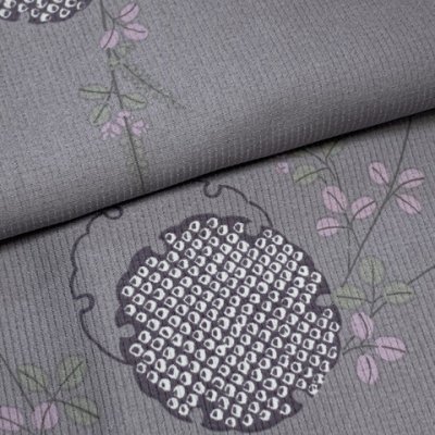 画像3: 洗える着物 小紋 紗 夏着物 単品 レディース 仕立て上がり 着物 Mサイズ【グレー、雪輪と萩】