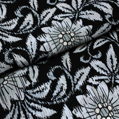 画像3: 夏の二部式着物 洗える着物 紗 小紋柄の着物 Lサイズ【黒系、ダリア】