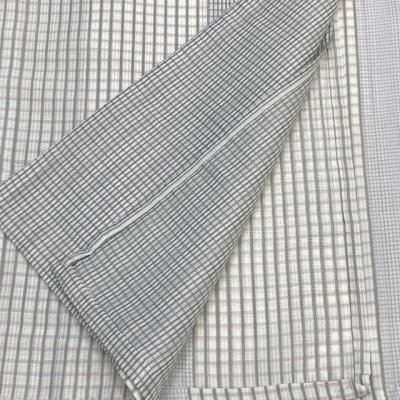 画像4: 夏の二部式着物 洗える着物 紗 小紋柄の着物 Lサイズ【グレー系、紬風格子柄】