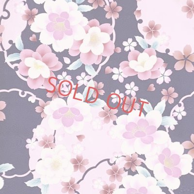 画像3: 七五三 着物 フルセット 2025年新作 ７歳 女の子 古典柄のお祝い着と結び帯＆箱せこセット 合繊【茄子紺色、雪輪と八重桜】