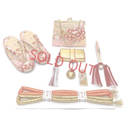 画像6: 七五三 着物 フルセット 2025年新作 ７歳 女の子 古典柄のお祝い着と結び帯＆箱せこセット 合繊【茄子紺色、雪輪と八重桜】