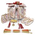 画像5: 七五三 着物 フルセット 2025年新作 ７歳 女の子 古典柄のお祝い着と結び帯＆箱せこセット 合繊【紫、古典桜】