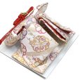 画像7: 七五三 着物 フルセット 2025年新作 ７歳 女の子 古典柄のお祝い着と結び帯＆箱せこセット 合繊【紫、古典桜】