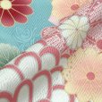画像5: 七五三 着物 7歳 女の子用 四つ身の着物と結び帯 他 コーディネート フルセット【水色ｘ肌色、菊】 (5)