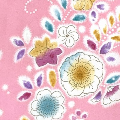 画像3: 七五三 着物 7歳 女の子用 古典柄のお祝い着(合繊)とオリジナル袋帯＆箱せこセット他 フルセット【ピンク、辻が花風】