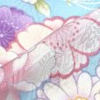 画像5: 七五三 着物 7歳 女の子 古典柄の子供着物 小紋柄(総柄) きもの 襦袢付き 合繊【水色、牡丹と菊】
