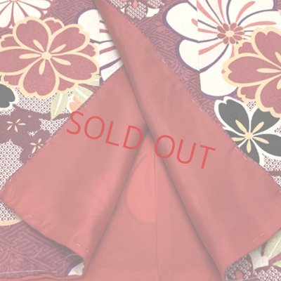 画像5: 女の子 袴セット 卒園式 入学式 小紋柄(総柄)四つ身の着物(合繊)＆無地袴のセット【エンジ系、菊と雪輪】