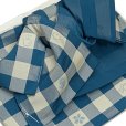 画像3: 【アウトレット品 ちょっと分けあり】 浴衣帯 レディース 小袋帯の作り帯 単品 結び帯【青系、格子】 (3)