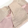 画像3: 【アウトレット品】 浴衣帯 レディース 小袋帯の作り帯 単品 結び帯【ピンク系、金縞】 (3)