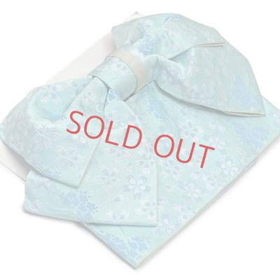 画像2: 【アウトレット 美品！】 浴衣帯 レディース 小袋帯の作り帯 単品 結び帯【薄水色、桜】