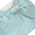 画像3: 【アウトレット 美品！】 浴衣帯 レディース 小袋帯の作り帯 単品 結び帯【薄水色、桜】 (3)