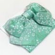 画像2: 【アウトレット 美品！】 浴衣帯 レディース 小袋帯の作り帯 単品 結び帯【ミント、桜】 (2)