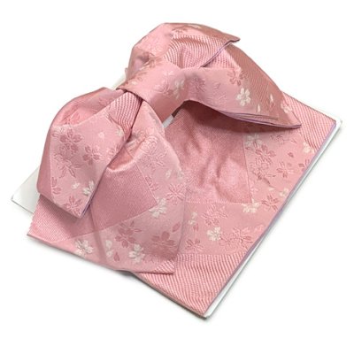 画像2: 【アウトレット 美品！】 浴衣帯 レディース 小袋帯の作り帯 単品 結び帯【ピンク、桜】