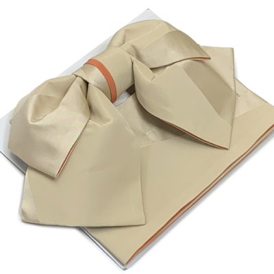 画像2: 【アウトレット 美品！】 浴衣帯 レディース 小袋帯の作り帯 単品 結び帯【ベージュ】