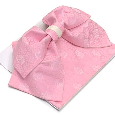 画像2: 【アウトレット 美品！】 浴衣帯 レディース 小袋帯の作り帯 単品 結び帯【ピンク、八重桜】